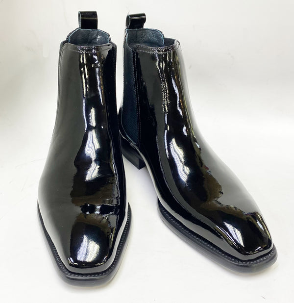 Maurice Patent Leather Chelsea Boot - Black