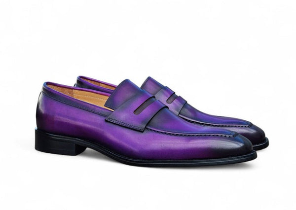 Carrucci Patina Calfskin Loafer - Purple