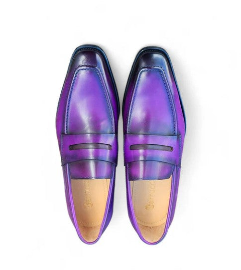Carrucci Patina Calfskin Loafer - Purple