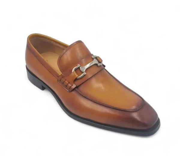 Carrucci Leather Loafer - Cognac