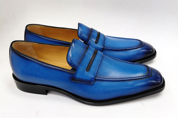 Maurice Leather Penny Loafer - Blue