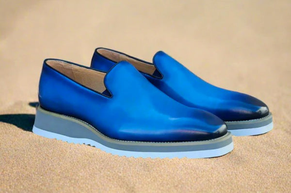 Maurice Calfskin Venetian Loafer - Ocean/Blue