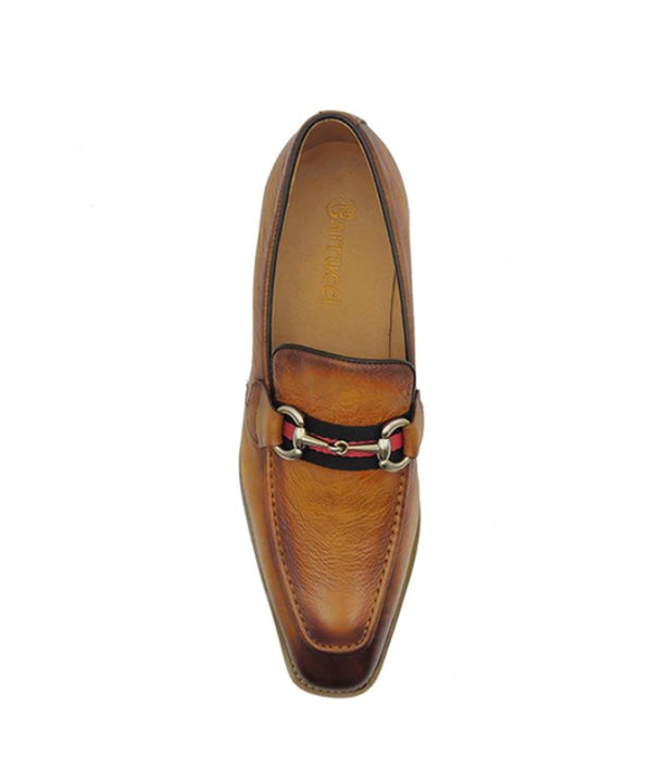 C&E Shoes Calfskin Horsebit Loafer - Cognac