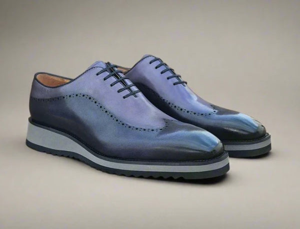 Maurice Two-Tone Leather Oxford - Black/Grey