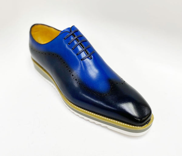Maurice Two-Tone Leather Oxford - Blue