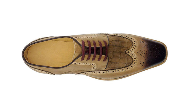 Maurice Calfskin Oxford - Camel/Red