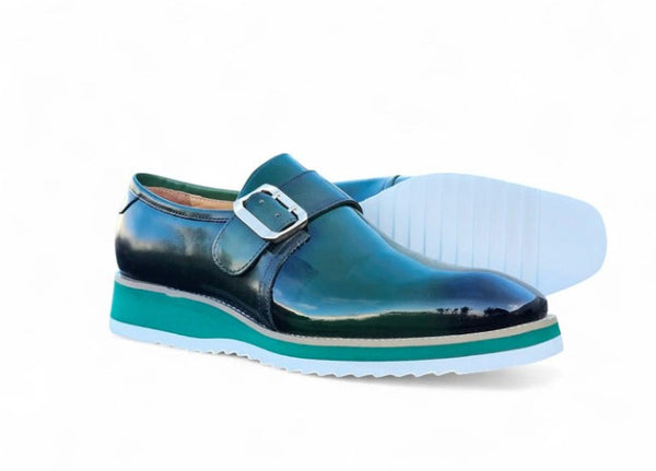Maurice Patent Leather Monkstrap - Olive