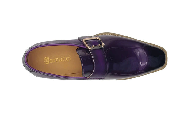 Maurice Patent Leather Monkstrap Shoe - Purple