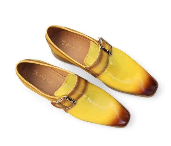 Maurice Patent Leather Monkstrap Shoe - Yellow