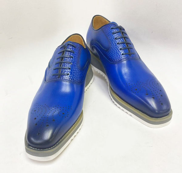 Maurice Calfskin Lace-Up Shoe - Ocean/Blue