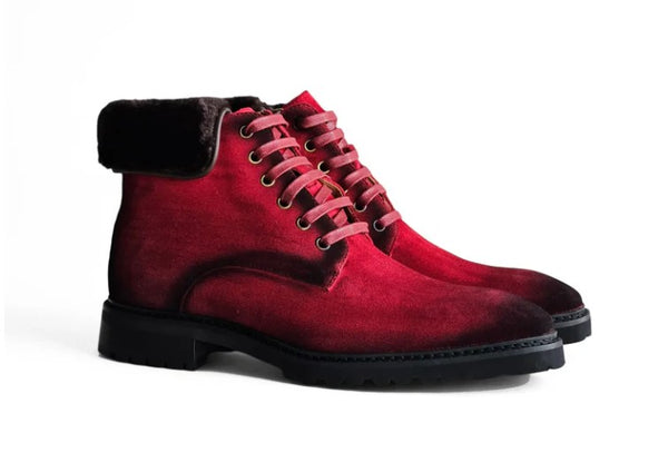 Carrucci Suede Boot - Red