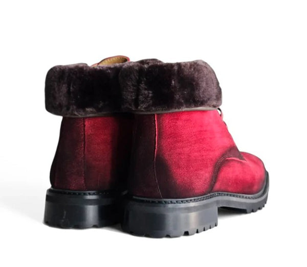 Carrucci Suede Boot - Red