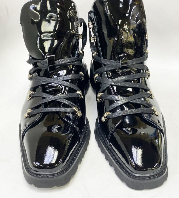 C&E Maurice Patent Leather Boot - Black