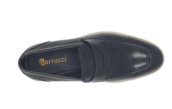 Carrucci Calfskin Penny Loafer - Black