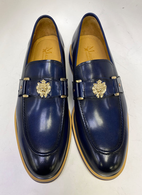 C&E Maurice Leather Ornament Loafer - Navy