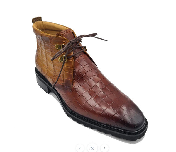 Carrucci Calfskin Boot - Cognac/Brown