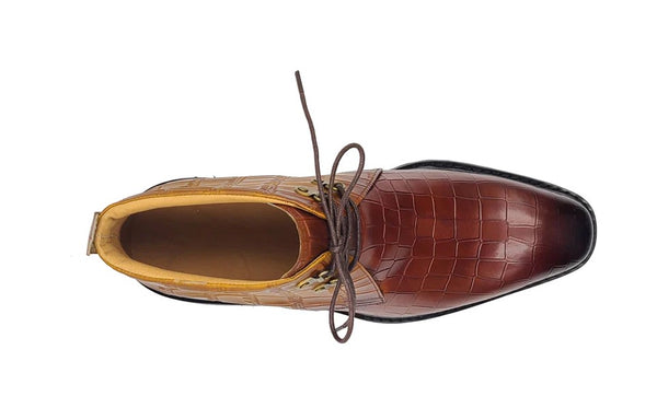 Carrucci Calfskin Boot - Cognac/Brown