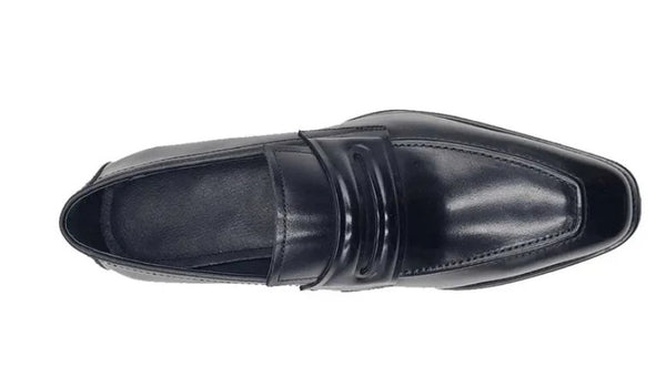 Carrucci Leather Penny Loafer - Black