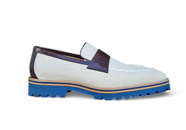 Carrucci Denim Penny Loafer - Bone