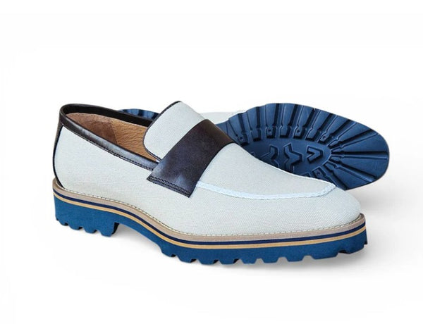 Carrucci Denim Penny Loafer - Bone