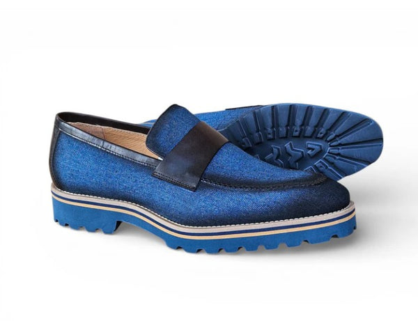 Carrucci Denim Penny Loafer - Blue