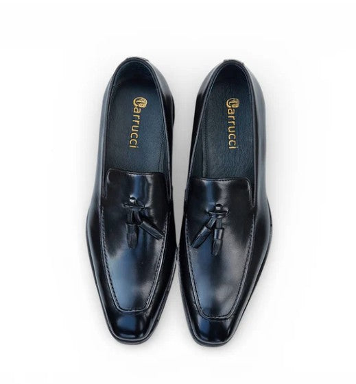Carrucci Calfskin Tassel Loafer - Black