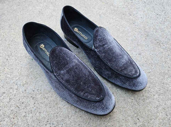 Carrucci Velvet Loafer - Grey