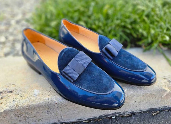 C&E Shoes Leather Suede Loafer - Blue