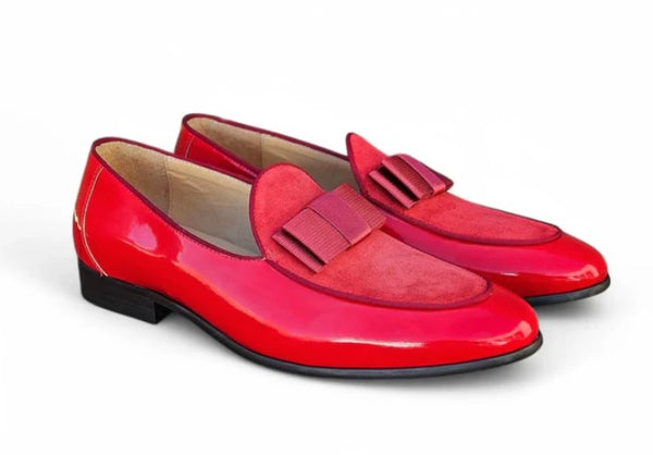 C&E Shoes Leather Suede Loafer - Red