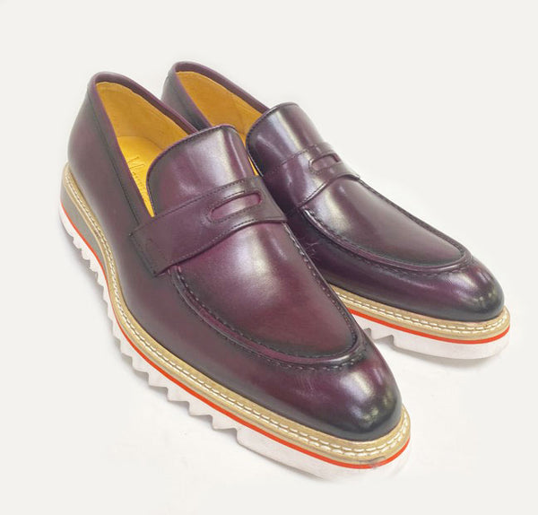 C&E Shoes Maurice Leather Loafer - Purple