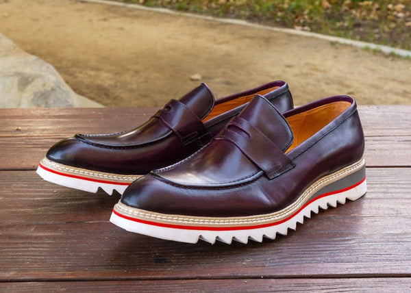 C&E Shoes Maurice Leather Loafer - Purple