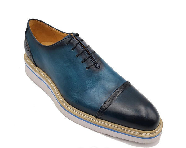 Maurice Calfskin Oxford - Navy/Blue