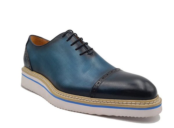 Maurice Calfskin Oxford - Navy/Blue