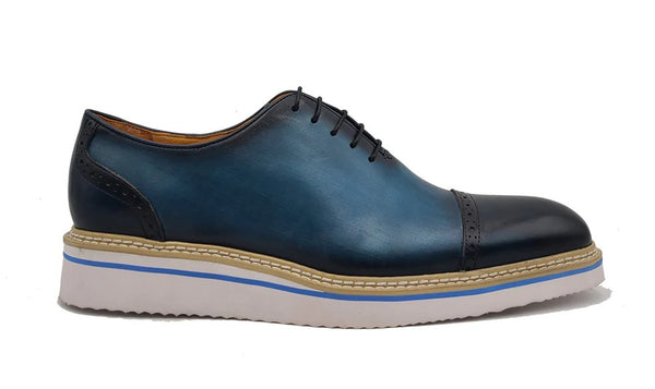 Maurice Calfskin Oxford - Navy/Blue