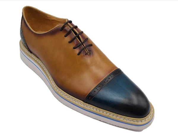Maurice Calfskin Oxford - Navy/Tan