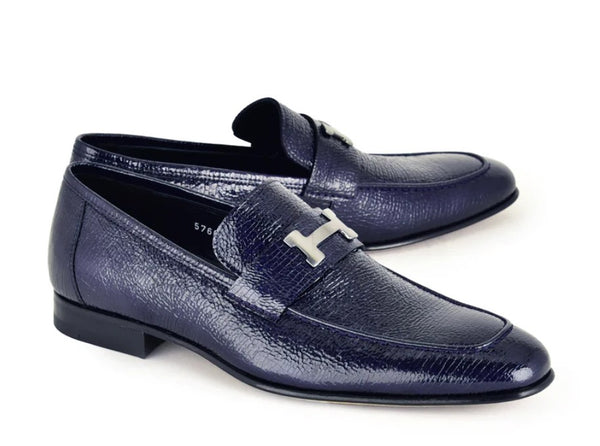 Corrente Vita Calfskin Loafer - Navy