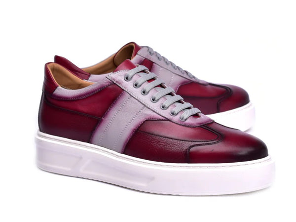 Corrente Calfskin Sneaker - Burgundy