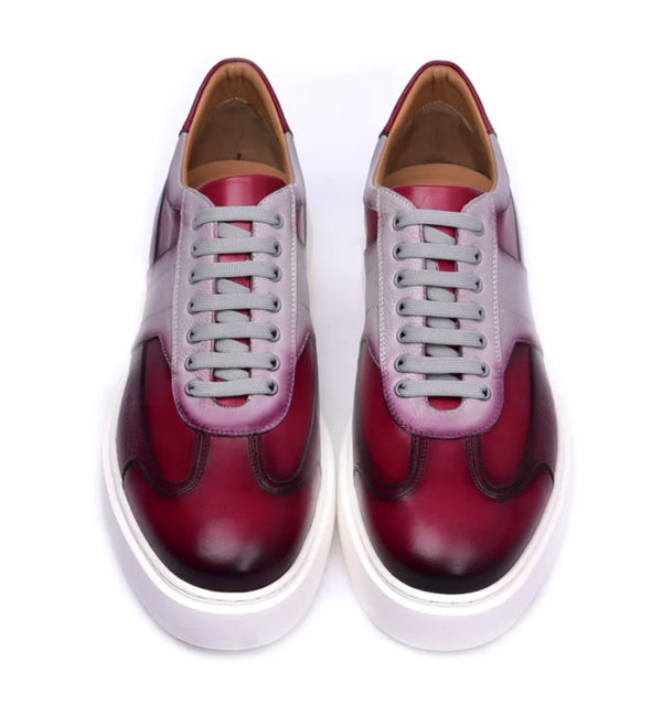 Corrente Calfskin Sneaker - Burgundy