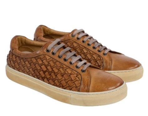 Toscana Woven Leather Sneaker - Brick