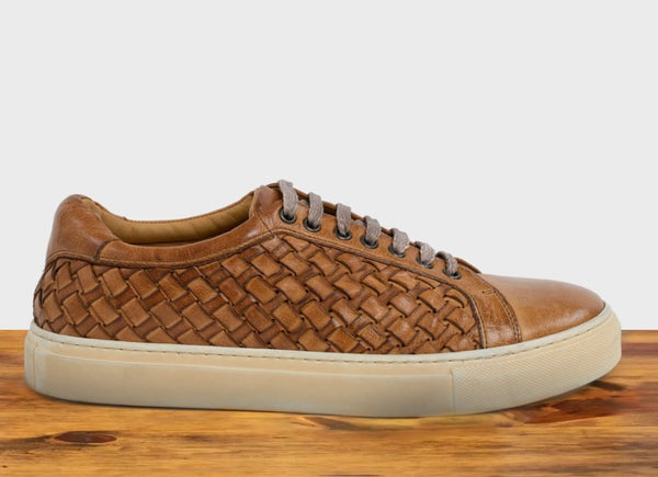 Toscana Woven Leather Sneaker - Brick