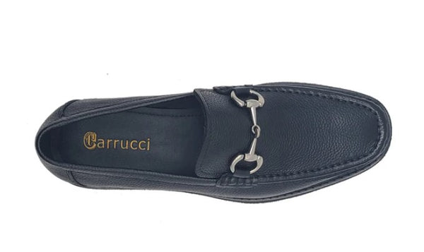 Carrucci Pebble Leather Loafer - Black
