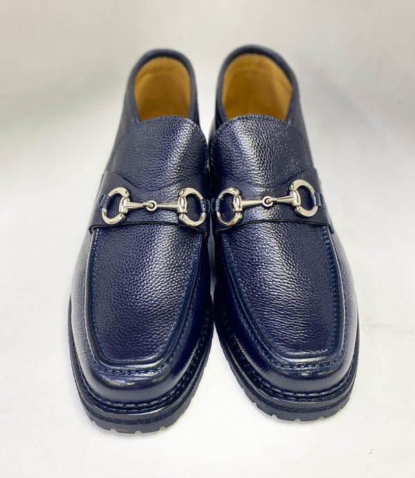 Maurice Leather Ankle Boot - Navy
