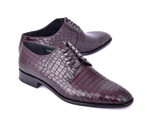 Corrente Crocodile Calfskin Oxford - Burgundy
