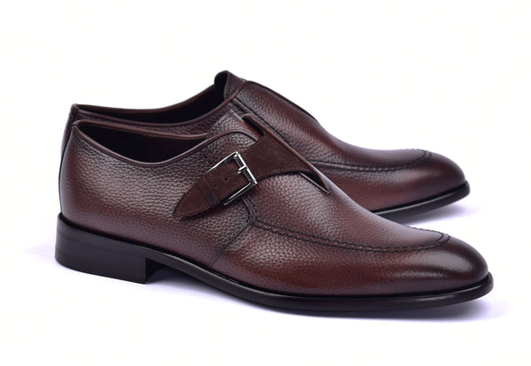 Corrente Grain Calfskin Monkstrap - Brown