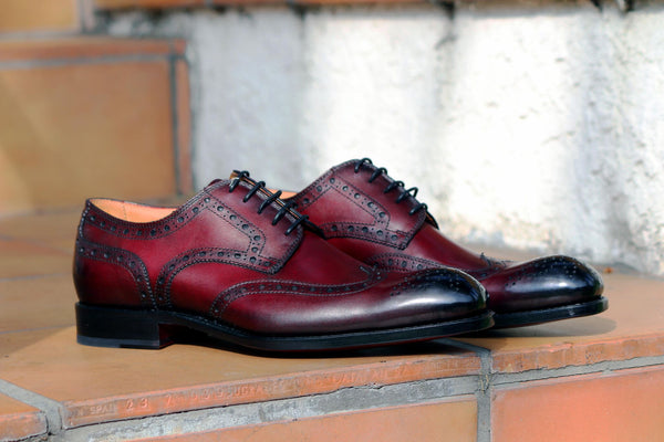 Ugo Vasare Calfskin Wingtip Oxford - Burgundy