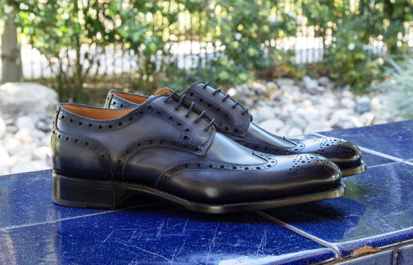 Ugo Vasare Calfskin Wingtip Oxford - Grey