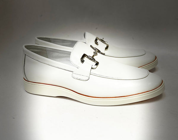 C&E Shoes Maurice Leather Loafer - White