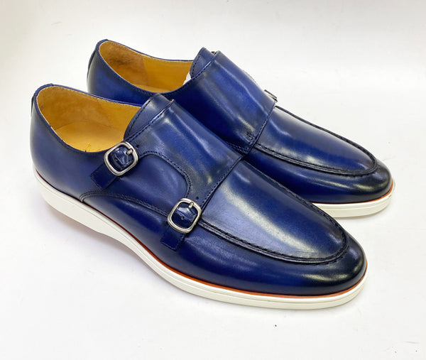 Maurice Calfskin Double Monkstrap - Navy