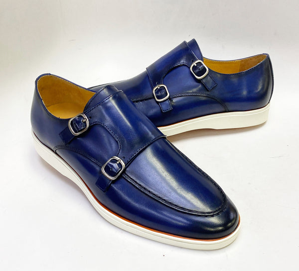 Maurice Calfskin Double Monkstrap - Navy