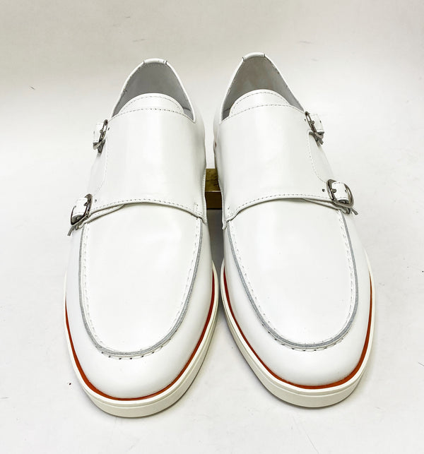 Maurice Calfskin Double Monkstrap - White
